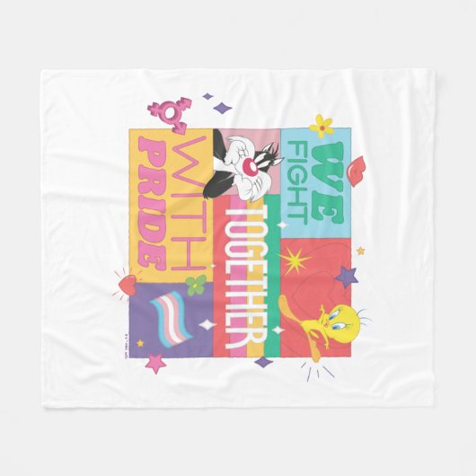 SYLVESTER™ & TWEETY™| We Fight Together With Pride Fleecedecke (Vorderseite (Horizontal))