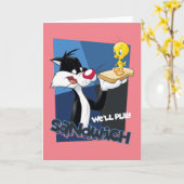 SYLVESTER™ & TWEETY™ "We'll Play Sandwich" Karte (Gelbe Blume)
