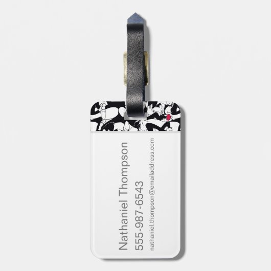 SYLVESTER™- UND TWEETY™-Muster Gepäckanhänger (Rückseite vertikal)