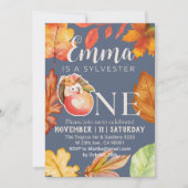 Sylvester Wasserfall Igel Einladung (Vorderseite)