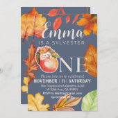 Sylvester Wasserfall Igel Einladung (Vorne/Hinten)