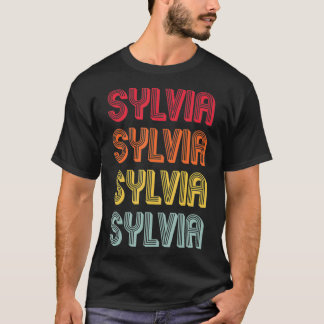 SYLVIA Geschenk Name Personalisiert Retro Vintage T-Shirt