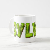 Sylvia Name Kiwi Style Tasse Teetasse Kaffeetasse (Vorderseite Links)