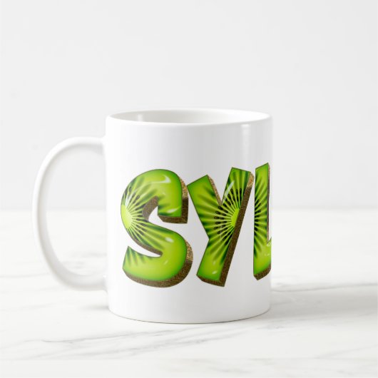 Sylvia Name Kiwi Style Tasse Teetasse Kaffeetasse (Links)
