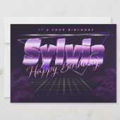 Sylvia Name Vorname lila retro Karte Geburtstag (Vorderseite)
