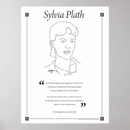Sylvia Plath Writing Quote Poster (Vorne)