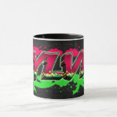 Sylvia Vorname Name Graffiti red green Tasse (Zentrum)