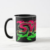 Sylvia Vorname Name Graffiti red green Tasse (Links)