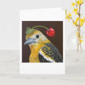 Sylvie the Baltimore oriole Grußkarte Karte (Gelbe Blume)