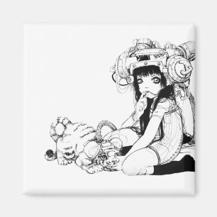 Symbiotic Friends Square Magnet