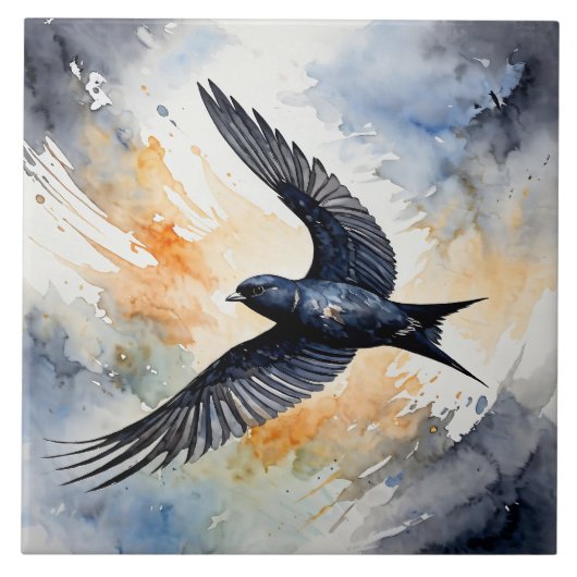 Symbiotic Sky Dancer: Graceful Swift BIrd Fliese (Vorderseite)