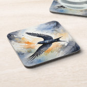 Symbiotic Sky Dancer: Graceful Swift BIrd Getränkeuntersetzer (Linke Seite)