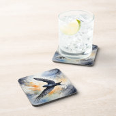 Symbiotic Sky Dancer: Graceful Swift BIrd Getränkeuntersetzer (Rechte Seite)