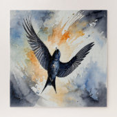 Symbiotic Sky Dancer: Graceful Swift BIrd Puzzle (Horizontal)