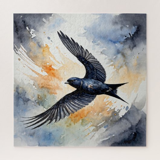 Symbiotic Sky Dancer: Graceful Swift BIrd Puzzle (Vertikal)