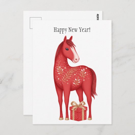 Symbol 2026 neue Jahre Postkarte (Vorne/Hinten)