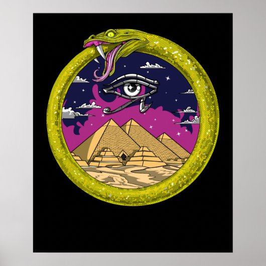 Symbol Ägyptan Ouroboros Poster (Vorne)