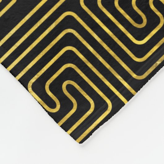 Symbol Apollo Sun auf griechischem Schlüsselmuster Fleecedecke (Ecke)