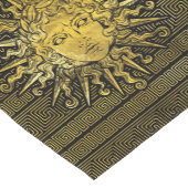 Symbol Apollo Sun auf griechischem Schlüsselmuster Kurzer Tischläufer (Ecke)