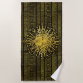 Symbol Apollo Sun auf griechischem Schlüsselmuster Strandtuch (Vorderseite)