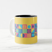Symbol Art Design Gelb Zweifarbige Tasse (Vorderseite Links)
