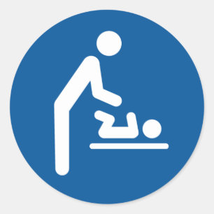 Symbol-Aufkleber für Babywechselstation Runder Aufkleber