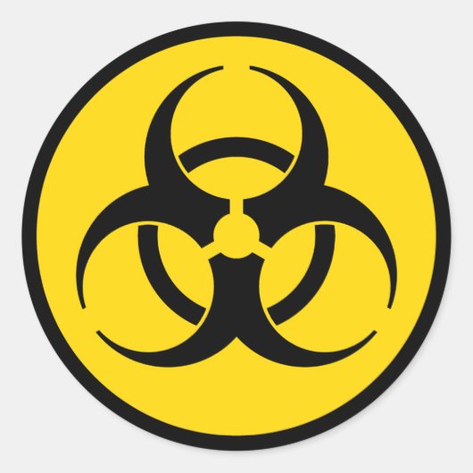 Symbol-Aufkleber für die gelbe Biogefährdung Runder Aufkleber (Vorderseite)