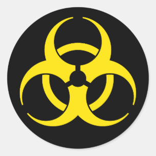 Symbol-Aufkleber für die gelbe Biogefährdung Runder Aufkleber