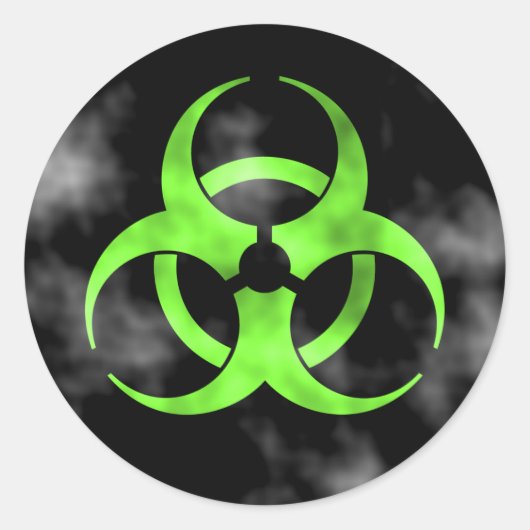 Symbol-Aufkleber für die rauchende grüne Biogefähr Runder Aufkleber (Vorderseite)