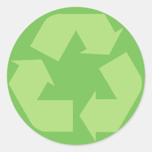 Symbol-Aufkleber für grün Gerecycelt Runder Aufkleber