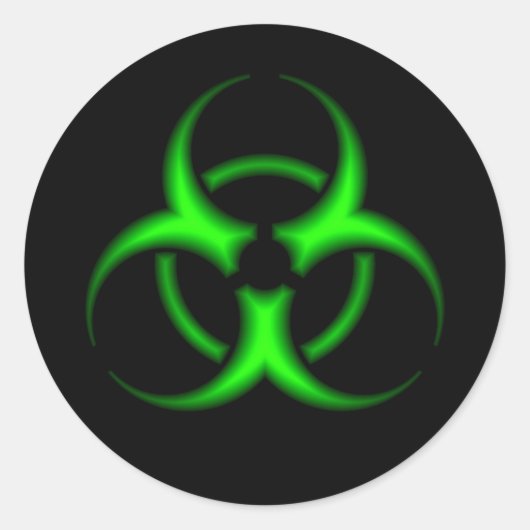 Symbol-Aufkleber für grüne Biogefährdung Runder Aufkleber (Vorderseite)