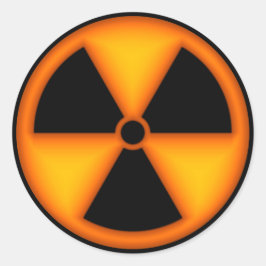 Symbol-Aufkleber für Orangenstrahlungszeichen Runder Aufkleber