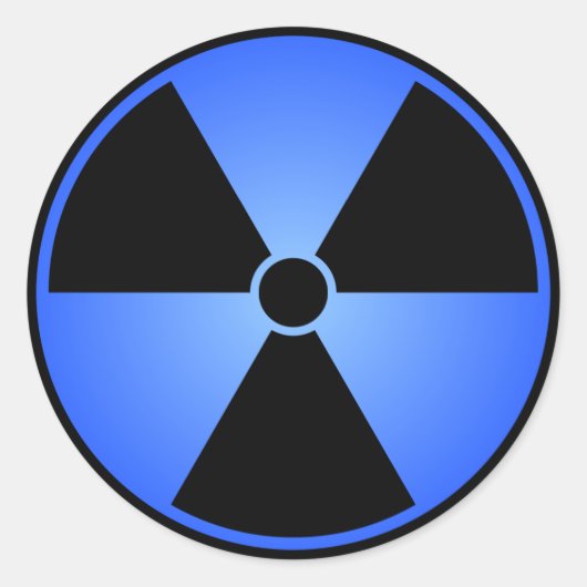 Symbol-Aufkleber für Schwarz-Blau-Strahlung Runder Aufkleber (Vorderseite)