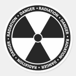 Symbol-Aufkleber für Schwarz-Weiß-Strahlung Runder Aufkleber