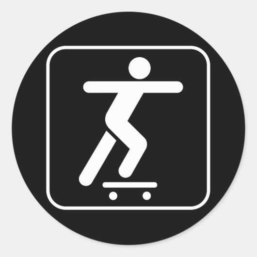 Symbol-Aufkleber für Skateboarding Runder Aufkleber (Vorderseite)
