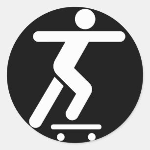Symbol-Aufkleber für Skateboarding Runder Aufkleber