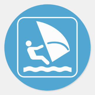 Symbol-Aufkleber für Windsurfen Runder Aufkleber