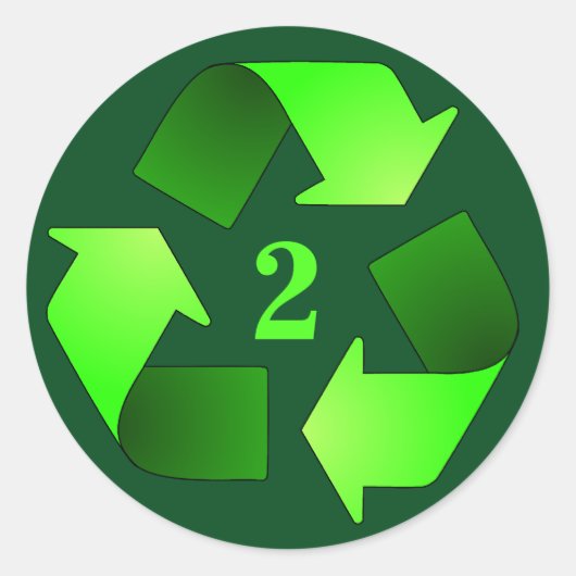 Symbol-Aufkleber recycelnd - Recycelnd Nummer ausw Runder Aufkleber (Vorderseite)