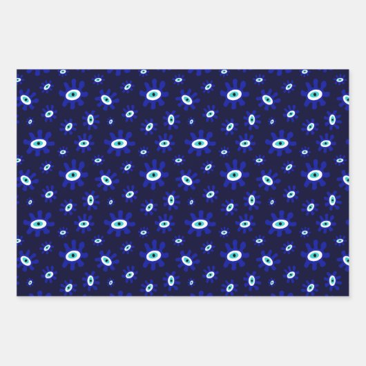 Symbol Blau und Weiß Geschenkpapier Set (Vorderseite 3)