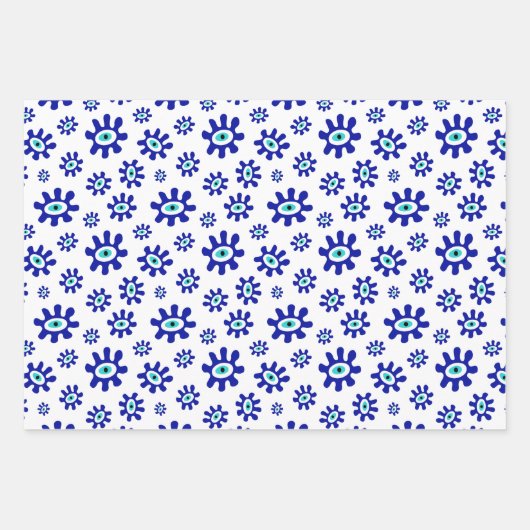 Symbol Blau und Weiß Geschenkpapier Set (Vorderseite)