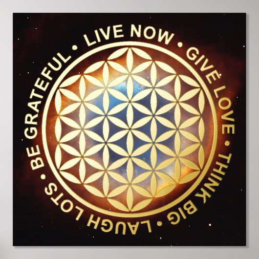 Symbol Blume des Lebens - Lebensregeln 1 Foliendrucke (Vorderseite)