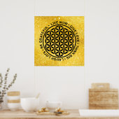 Symbol Blume des Lebens - Lebensregeln 1 Poster (Küche)