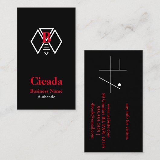 Symbol Cicada Visitenkarte (Vorne/Hinten)