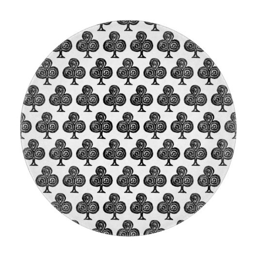 Symbol-Club der Karte Schwarz Form Linschnitt Schneidebrett (Vorderseite)