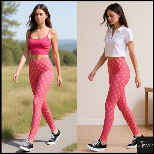 Symbol Club Muster Dunkelrosa Leggings