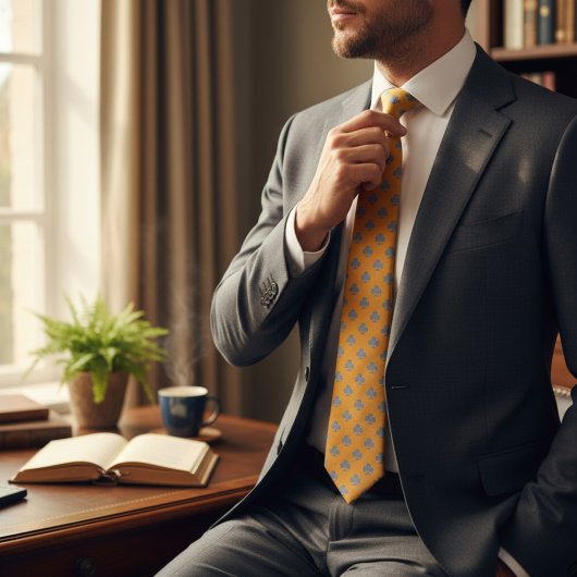 Symbol Club Pattern Golden Bell Krawatte