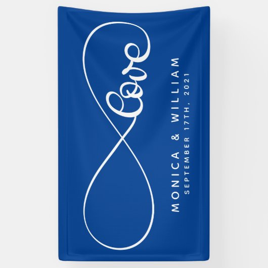 Symbol der ewigen Liebe | Name und Datum hinzufüge Banner (Vertikal)