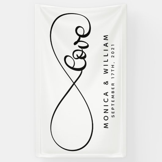 Symbol der ewigen Liebe | Name und Datum hinzufüge Banner (Vertikal)