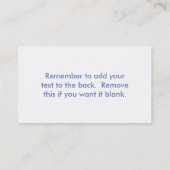 Symbol der Gastfreundschaft Visitenkarte (Rückseite)