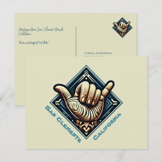 Symbol der Hand Postkarte (Vorne/Hinten)